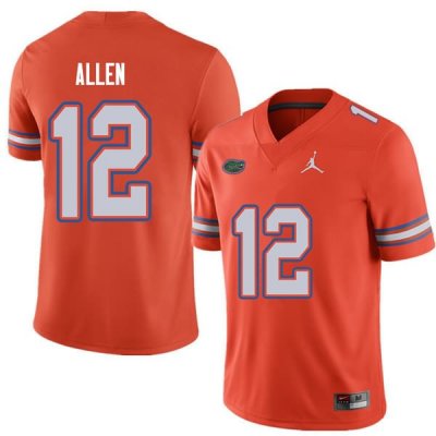 Men's Florida Gators #12 Jake Allen NCAA Jordan Brand Orange Authentic Stitched College Football Jersey XCR6262TB